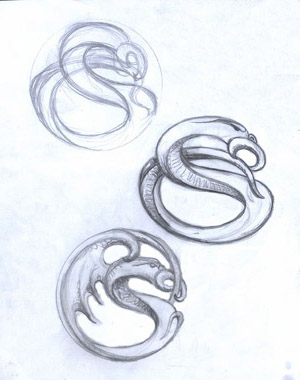 Drawings for Carved Jade Uroboros