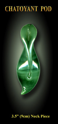 Chatoyant jade carving.