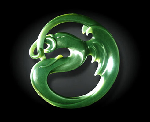 Carved Jade Uroboros